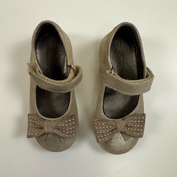 Naturino Gold “Platino” Ballerina Pumps in Velvet Glitter - Picture 2 of 5